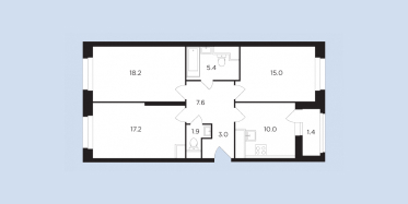 план 3-к квартиры